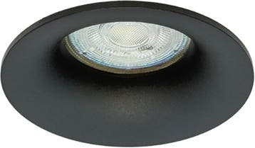 GU10 LED Inbouwspot Armatuur SMOOTY Rond Zwart Vast Zaagm..., Ophalen of Verzenden, Nieuw