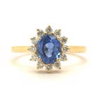 Ring - 14 karaat Geel goud - 1.62ct. tw. Saffier - Diamant, Nieuw
