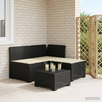vidaXL 3-zits tuinbank met kussens in rattanlook 3-zits PP, Verzenden, Nieuw