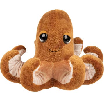 Suki Gifts pluche inktvis/octopus knuffel - bruin - 22 cm, Verzenden, Nieuw