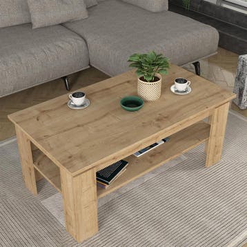 Salontafel Krirdfjos saffier eiken 110x60x47 cm [en.casa], Verzenden, Nieuw