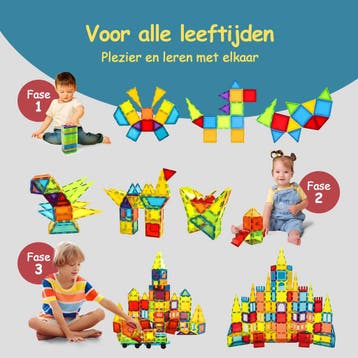 Magnetic Tiles - 120 Stuks - Speelgoed - Magnetische Tegels, Verzenden, Zo goed als nieuw
