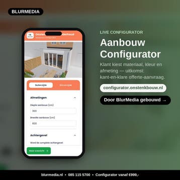 Configurator laten maken? Veranda/dakkapal/kozijn/aanbouw, Webdesign
