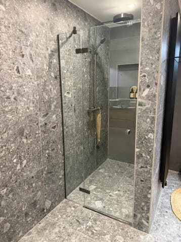 nisdraaideur 90 cm gun metal 0020 - 44, Ophalen, Nieuw, Glas, Douche