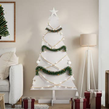 vidaXL Kerstdecoratie kerstboom 150 cm massief grenenhout, Verzenden, Nieuw