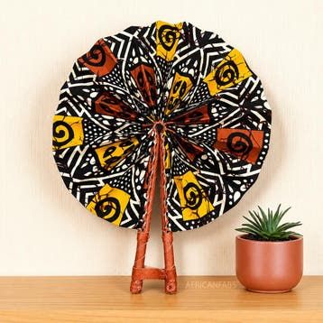 Afrikaanse handwaaier - Ankara print waaier - Zwart Wit Adwo, Ophalen of Verzenden, Nieuw