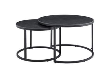 Salontafel ELEGANCE 75cm set van 2 keramiek grijs, Huis en Inrichting, Tafels | Salontafels, Ophalen of Verzenden, Nieuw