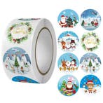 500 Kerst Stickers Op Rol - 2.5cm - Kerststickers -, Diversen, Verzenden, Nieuw