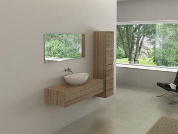Veiling - 3-Delig Duo-badkamermeubel- Licht hout decor - Inc, Nieuw