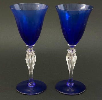 Nason Moretti Raffinata Coppia di Calici - Vintage Italia