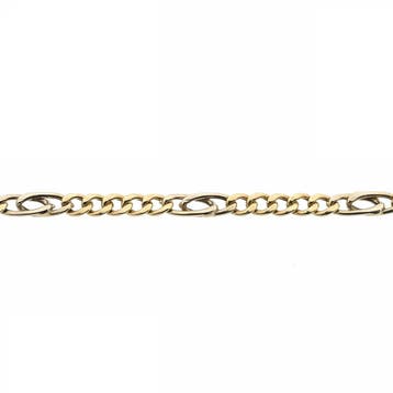 Bicolor gouden gourmet/fantasie schakelketting, Ophalen of Verzenden, Gebruikt, Goud, Goud