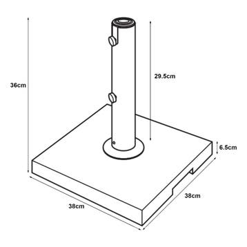 Parasolvoet Bomba parasolhouder graniet vierkant 38x38x6,5 c, Tuin en Terras, Verzenden, Nieuw