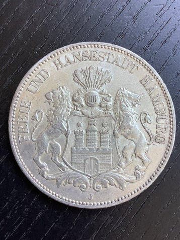 Duitsland, keizerrijk 5 Mark 1907 / Hamburg (Zonder