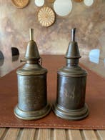 Lamp (2) - Wit metaal, Verzilverd messing - Paar