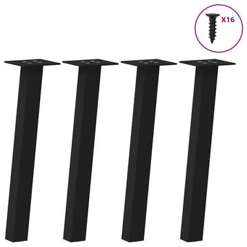 vidaXL Salontafelpoten 4 st 42 cm staal zwart, Verzenden, Nieuw