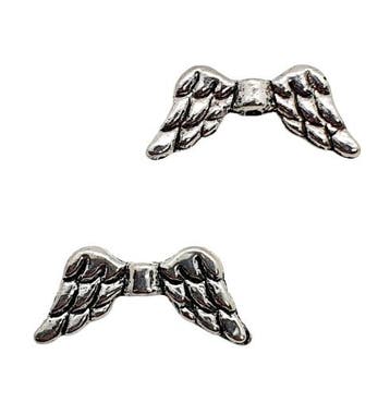 10 x Tibetaans zilveren Engelen vleugeltje 20 x 9 x 3mm g..., Ophalen of Verzenden, Nieuw, Kraal