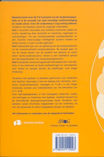 Studeren met dyslexie 9789044112993 N. Hofmeester, Verzenden, Zo goed als nieuw, N. Hofmeester