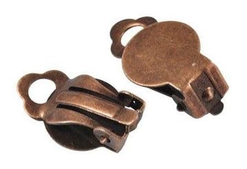 2 x rood koper kleur oorclips  10 x 18mm (Nikkelvrij), Ophalen of Verzenden, Nieuw, Overige typen