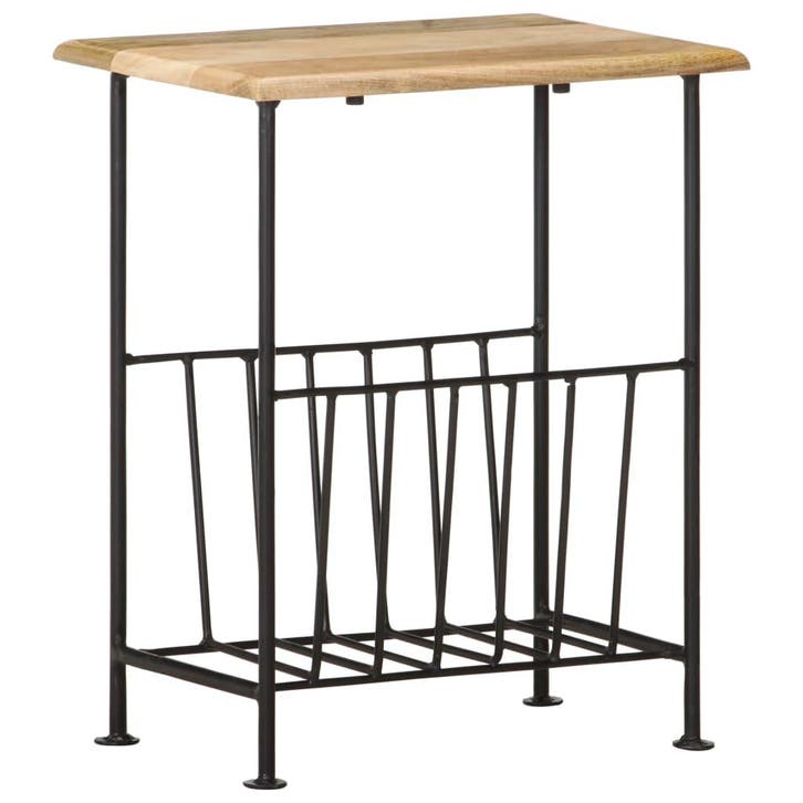 vidaXL Tijdschriftenrek 40x30x50 cm massief mangohout en, Huis en Inrichting, Woonaccessoires | Krantenbakken en Lectuurbakken