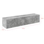Zwevend kastje Evaton 140x33x30 cm betonlook, Huis en Inrichting, Verzenden, Nieuw