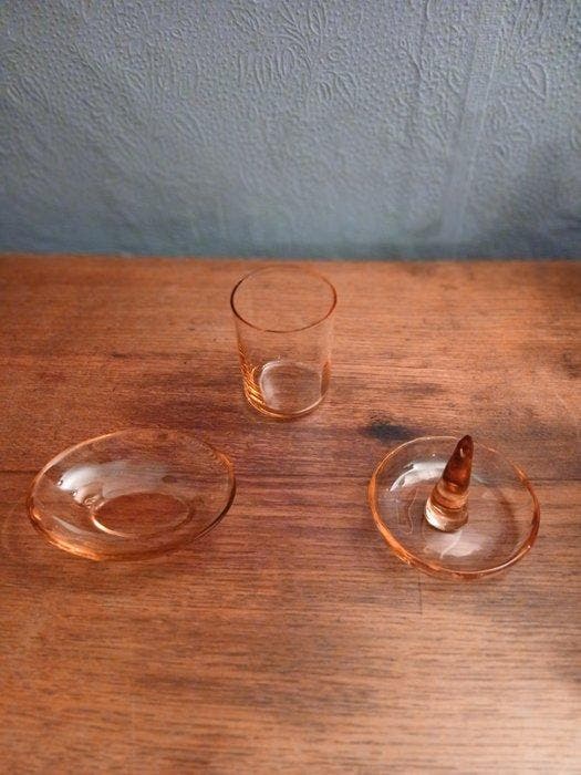 Art Deco Toiletset (3) - Val Saint Lambert - Glas, Antiek en Kunst, Curiosa en Brocante