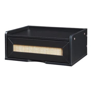 Wandrek Ljuredsø met lade 40x30x17 cm zwart en rotan look [e, Verzenden, Nieuw