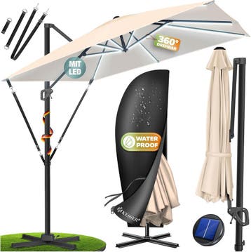 KESSER® Parasol zweefparasol SUN XL 300 x 300 cm incl. afdek, Verzenden, Zo goed als nieuw