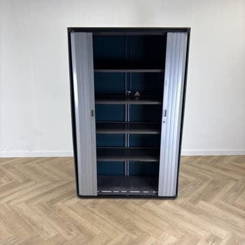 Gispen roldeurkast vv 4 legborden  194x120x48 cm +sleutel,, Ophalen of Verzenden, Gebruikt