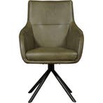Leren draaibare eetkamerstoel Fancy - Granada Moss, Huis en Inrichting, Stoelen, Ophalen of Verzenden, Nieuw, Leer, Industrieel, Modern, Scandinavisch