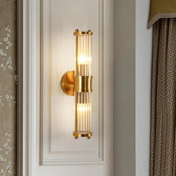 Design Wandlamp E14 Goud - 34% Korting - Retourdeal, Ophalen of Verzenden, Zo goed als nieuw, Metaal
