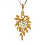 Gouden vintage hanger met spinel en diamant 18 krt, Ophalen of Verzenden, Nieuw