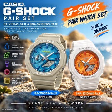 Casio - G-SHOCK Pair Set Blue & Orange – Pair Box - Zonder, Nieuw