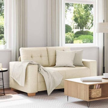 vidaXL Loveseat Bank Linnen 160x77x82 cm, Verzenden, Nieuw, Stof, Minder dan 150 cm