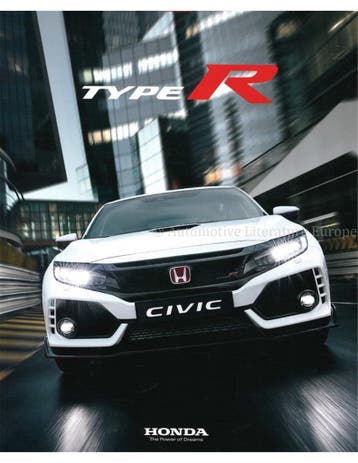 2018 HONDA CIVIC TYPE R BROCHURE DUITS, Nieuw, Honda, Author