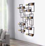 Wand Wijnrek 10 Flessen – Metalen Geometrisch Design, Verzenden, Nieuw