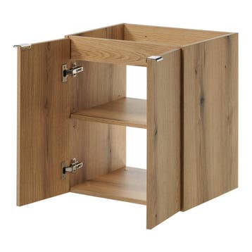 Wastafelonderkast Newport 100x60x40 cm eikenkleurig en zwart, Huis en Inrichting, Badkamer | Badkamermeubels, Verzenden, Nieuw