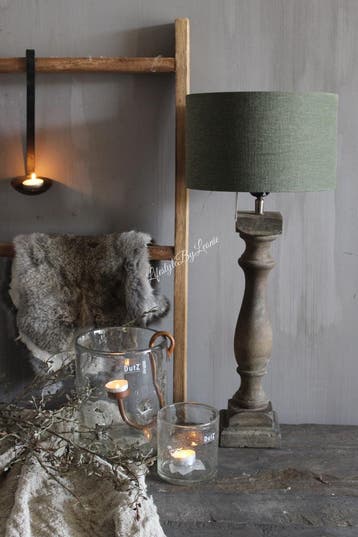 Smalle hoge baluster lampvoet Brown wash 50 cm, Ophalen of Verzenden, Nieuw