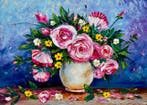 Yuni R. P - Armonía de Rosas en Florero de Porcelana