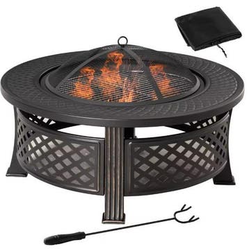 Creëer Sfeer: Brazier Vuurmand met Deksel - Houten Tuin, Verzenden, Nieuw