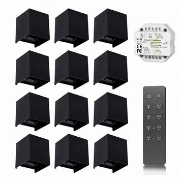 12x | Cube wandlamp set | Draadloos dimbaar | Zwart, Ophalen of Verzenden, Nieuw