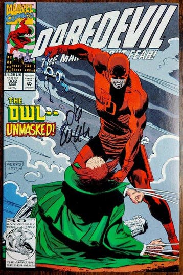 Daredevil #302 - Signed by Lee Weeks + COA and POA - 1, Nieuw