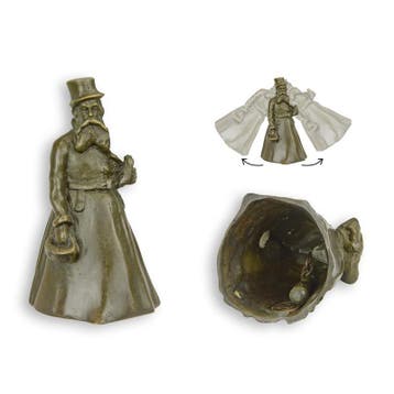 Bronzen tafelbel figuur van een heer (Beeldjes - Decoratie), Verzenden, Nieuw