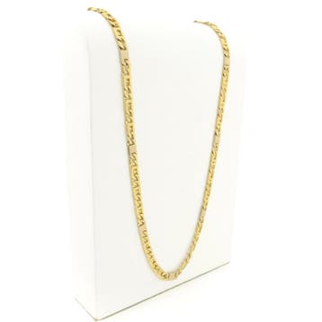 Bicolor gouden marineschakel ketting, Ophalen of Verzenden, Gebruikt, Overige kleuren, Goud