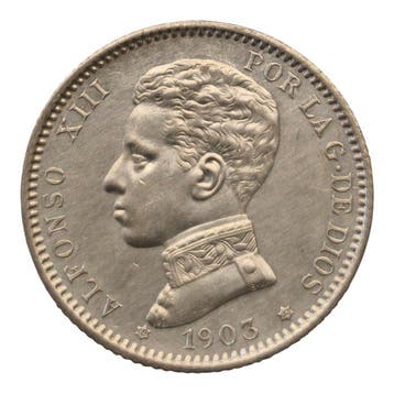 Spanje. 1 Peseta Alfonso XIII 1903 Madrid