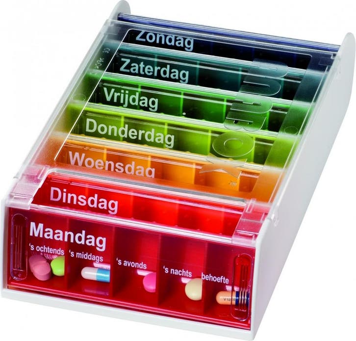 7 dagen pillendoos | Anabox | Medicijndoosje | 5-vakjes per, Diversen, Verpleegmiddelen, Ophalen of Verzenden