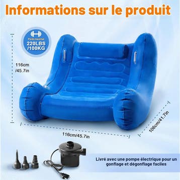 DENMOSTY sensorische schommelstoel kind opblaasbaar blauw, Verzenden, Nieuw
