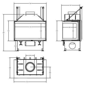 Inbouw Houtkachel Crystal 70 Open Side, Huis en Inrichting, Kachels, Nieuw