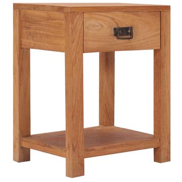 vidaXL Nachtkastje 35x35x50 cm massief teakhout, Minder dan 45 cm, Verzenden, Nieuw, Minder dan 55 cm