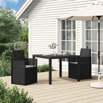 vidaXL Tuin Eetstoelen 2 st Anthraciet en Lichtgrijs PP, Tuin en Terras, Verzenden, Nieuw, Kunststof