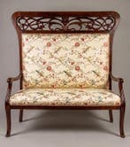 Sofa - Mahonie, Stoffa San Leucio